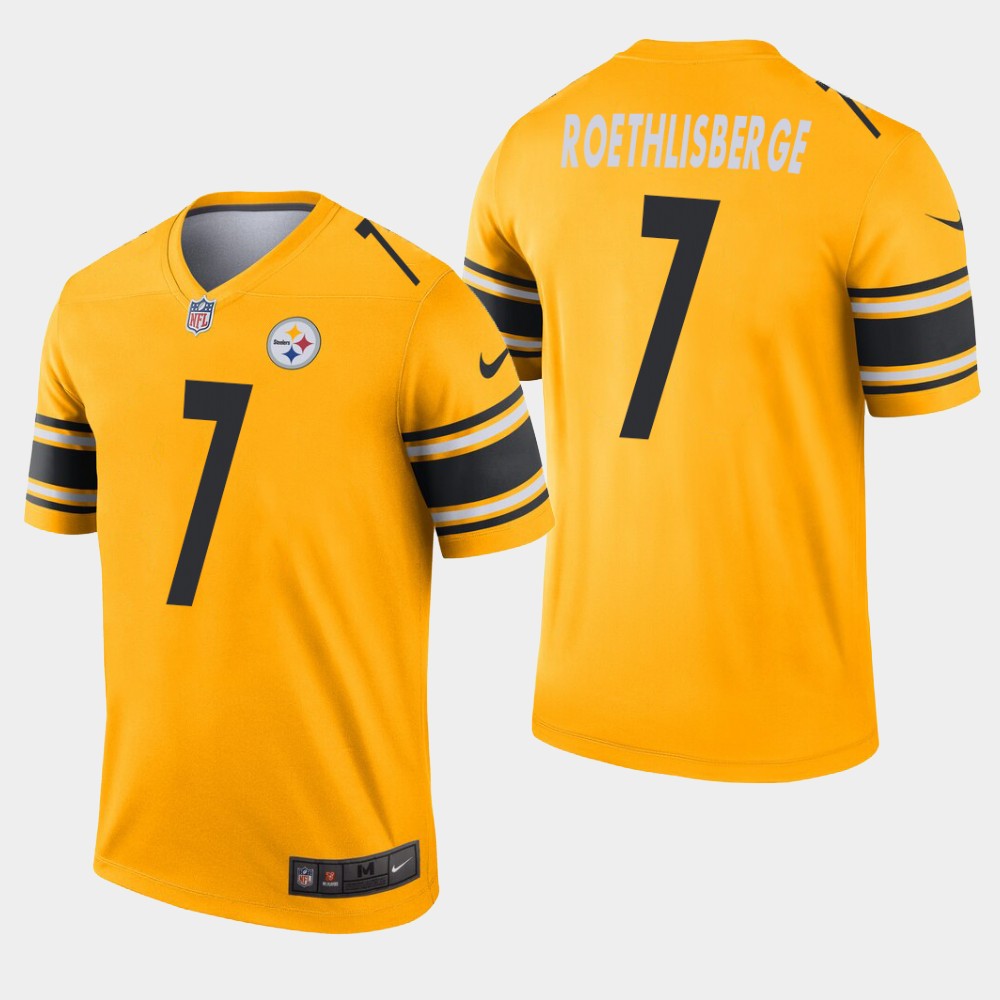 Youth Pittsburgh Steelers #7 Ben Roethlisberger 2019 Gold Inverted Legend Jersey